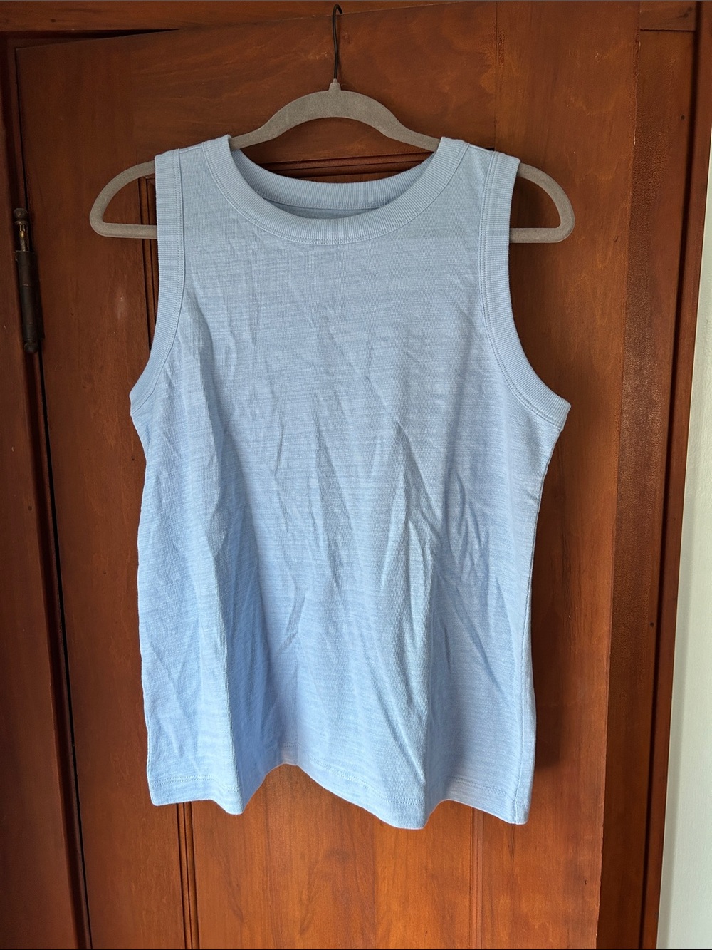 LOFT Light Blue Ribbed Crewneck Tank